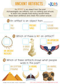 Ancient Artifacts Worksheet